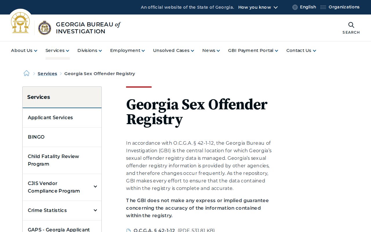 Habersham County sex offender criminal record registry