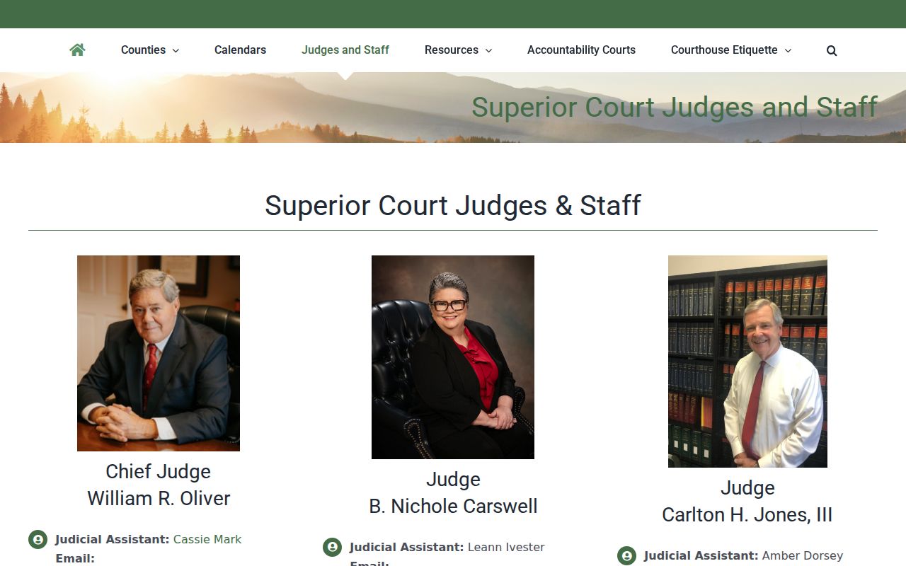 Habersham County criminal court judges and staff