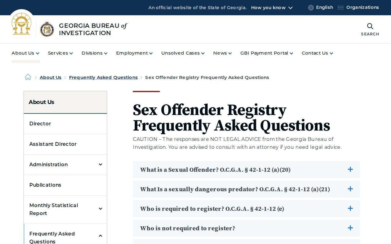 Habersham County sex offender registration definitions and duties