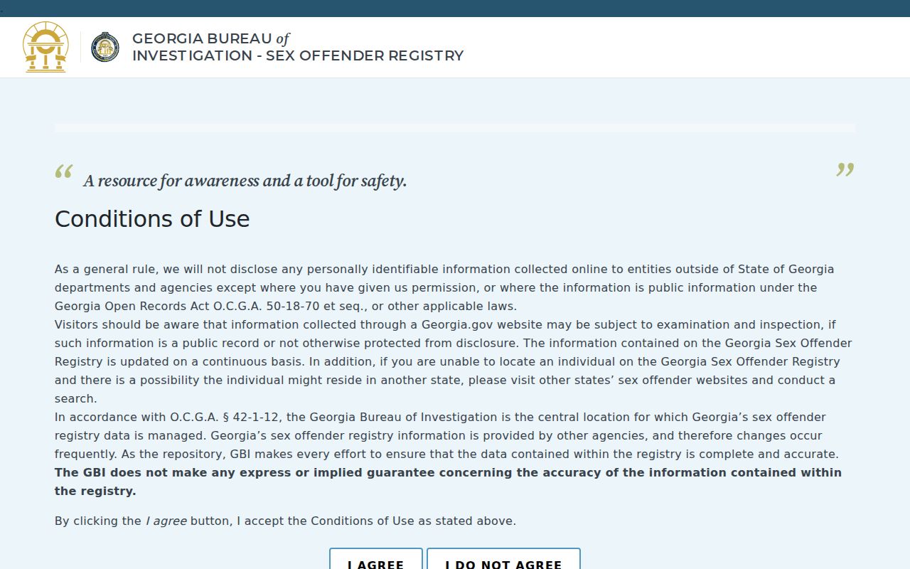 Habersham County sex offender registry search interface